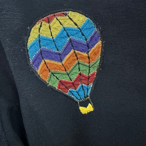 Vintage Anage Women's Small Jacket Hot Air Balloon Design Embroidered Sequins - Picture 10 of 13